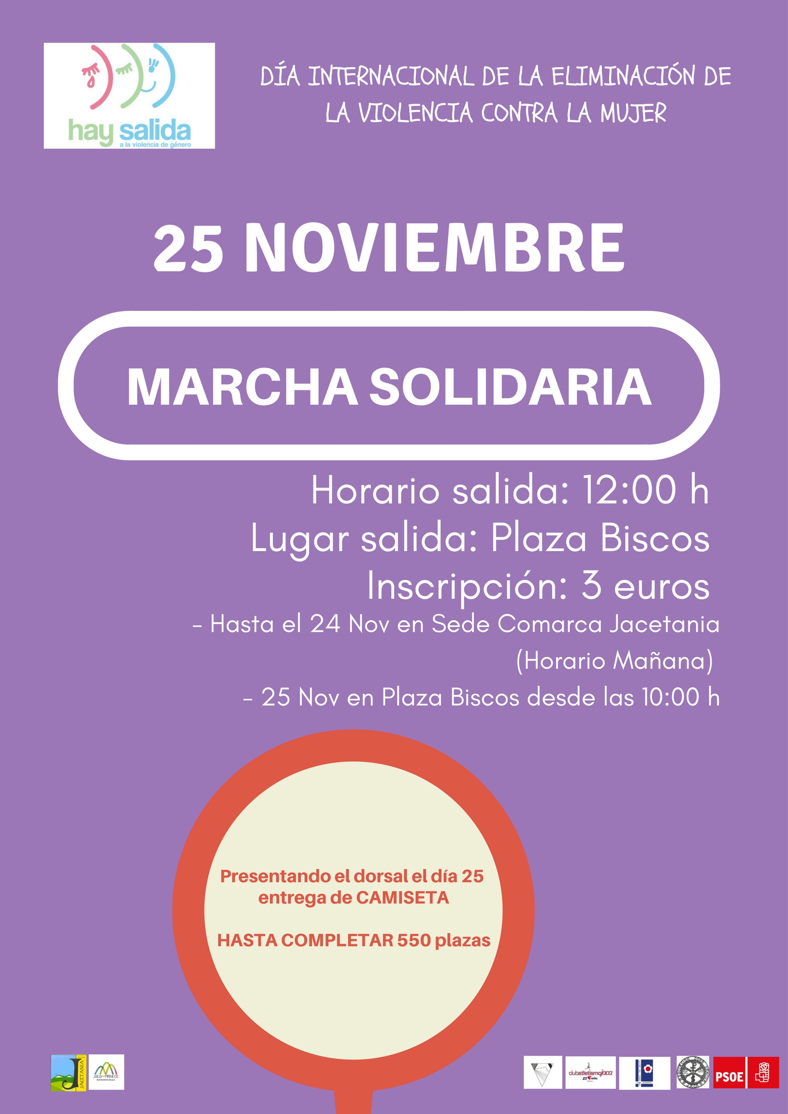 Marcha Solidaria contra la Violencia de Género en Jaca, a beneficio de ACNUR